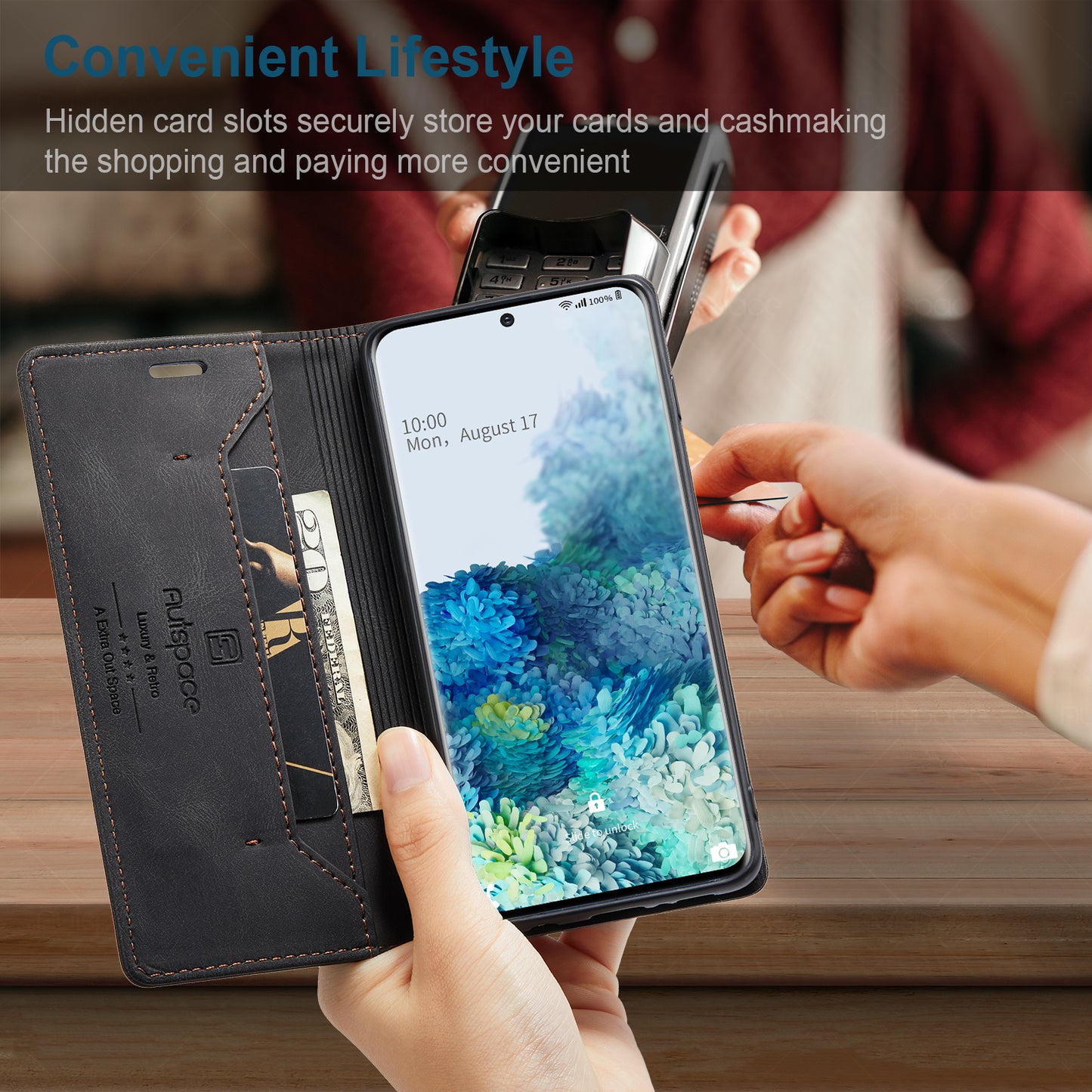 Luxury Retro Leather Galaxy S20+ Case Magnetic Buckle RFID