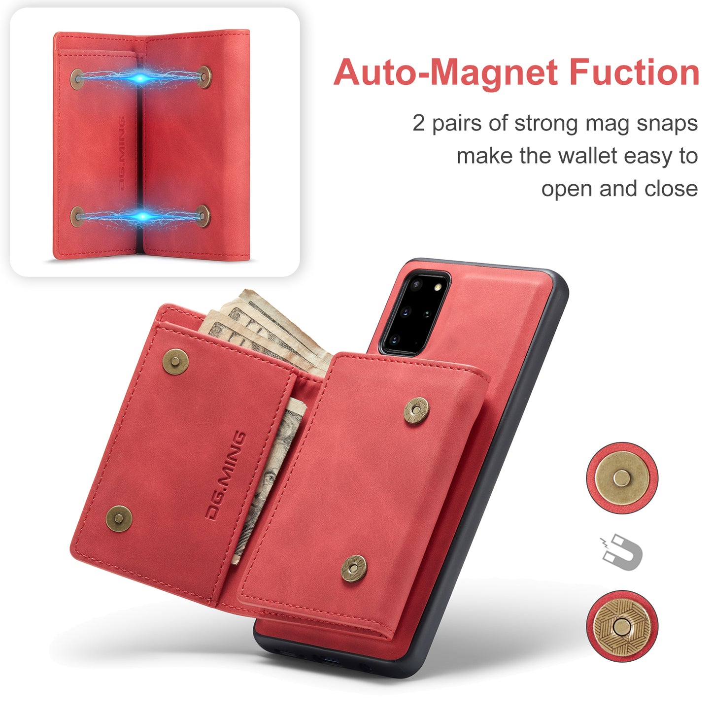 Retro Detachable Fold Wallet Galaxy S20+ Case Magnetic Clip