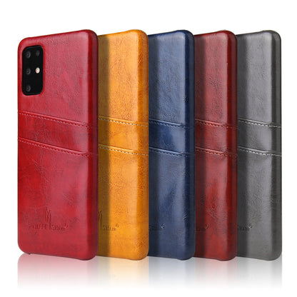 Oil Waxed Leather Card Holder Galaxy S20+ Case Back