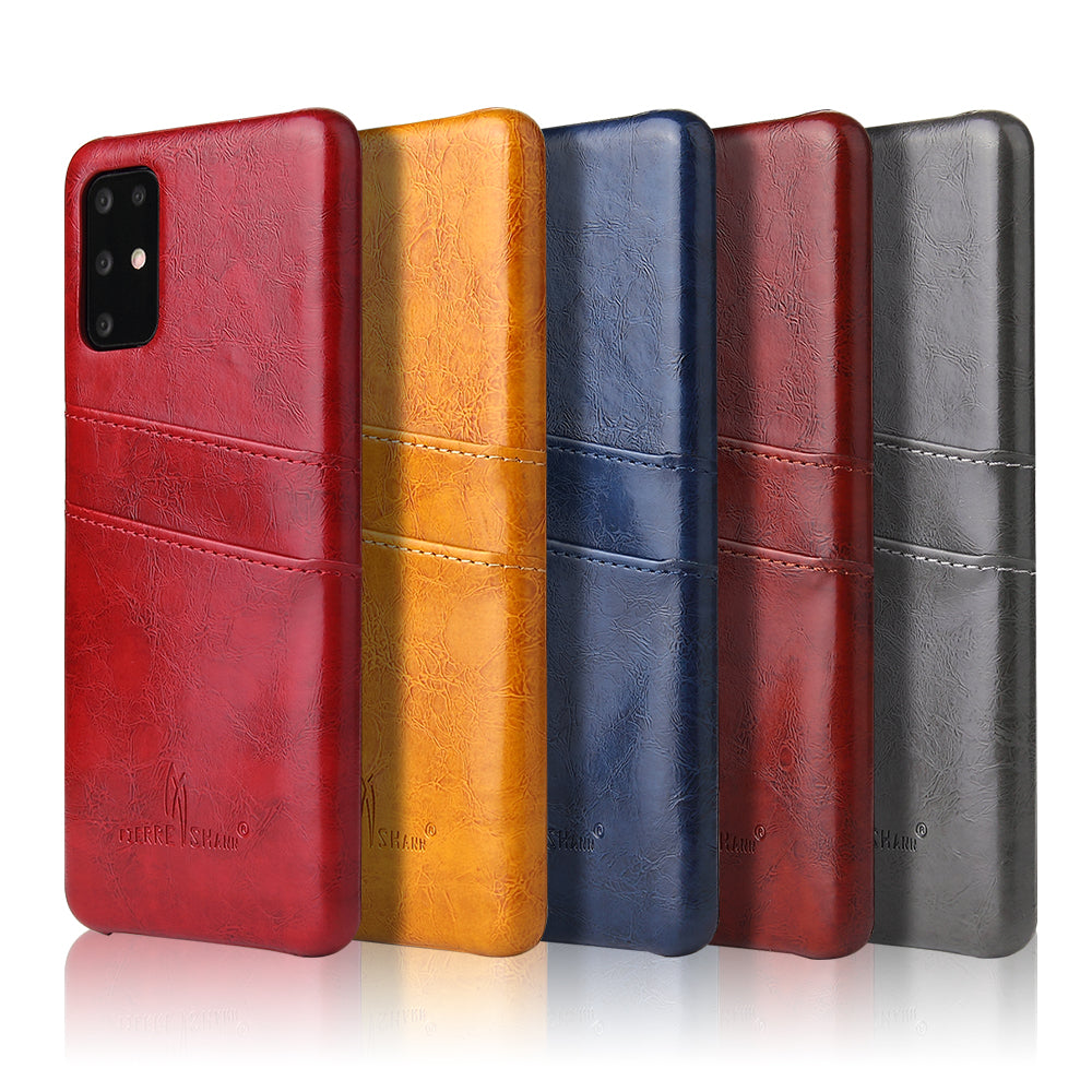 Oil Waxed Leather Card Holder Galaxy S20 Case Back