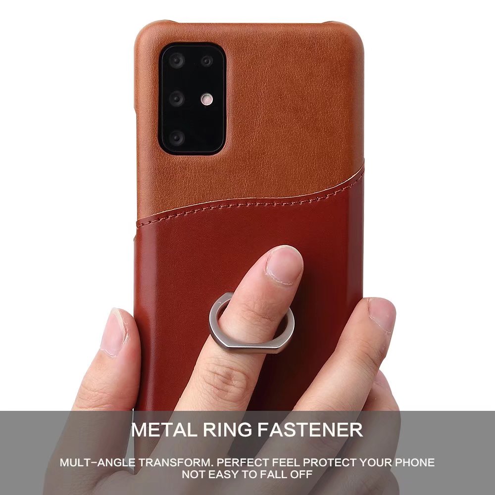 Knight Crow Genuine Leather Galaxy S20 Case Ring Holder