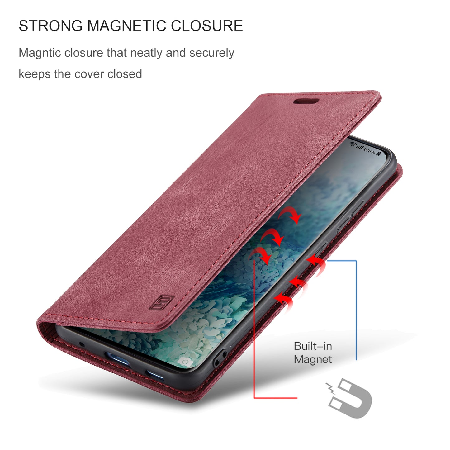 Luxury Retro Leather Galaxy S20 Ultra Case Magnetic Buckle RFID