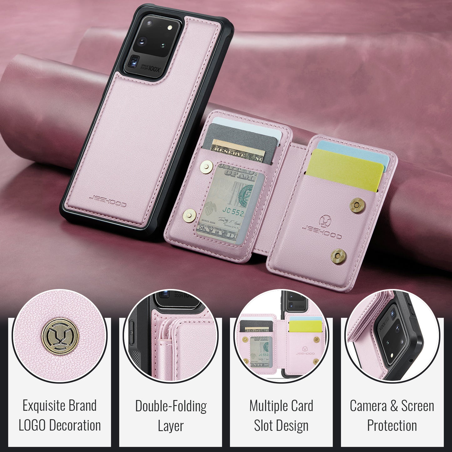 Magnetic Card Holder Galaxy S20 Ultra Case Detachable RFID Blocking