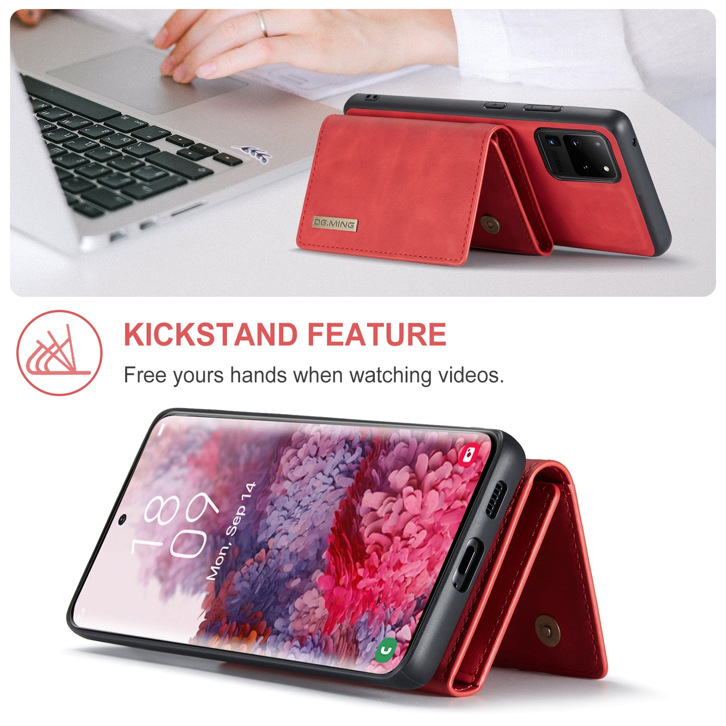 Retro Detachable Fold Wallet Galaxy S20 Ultra Case Magnetic Clip