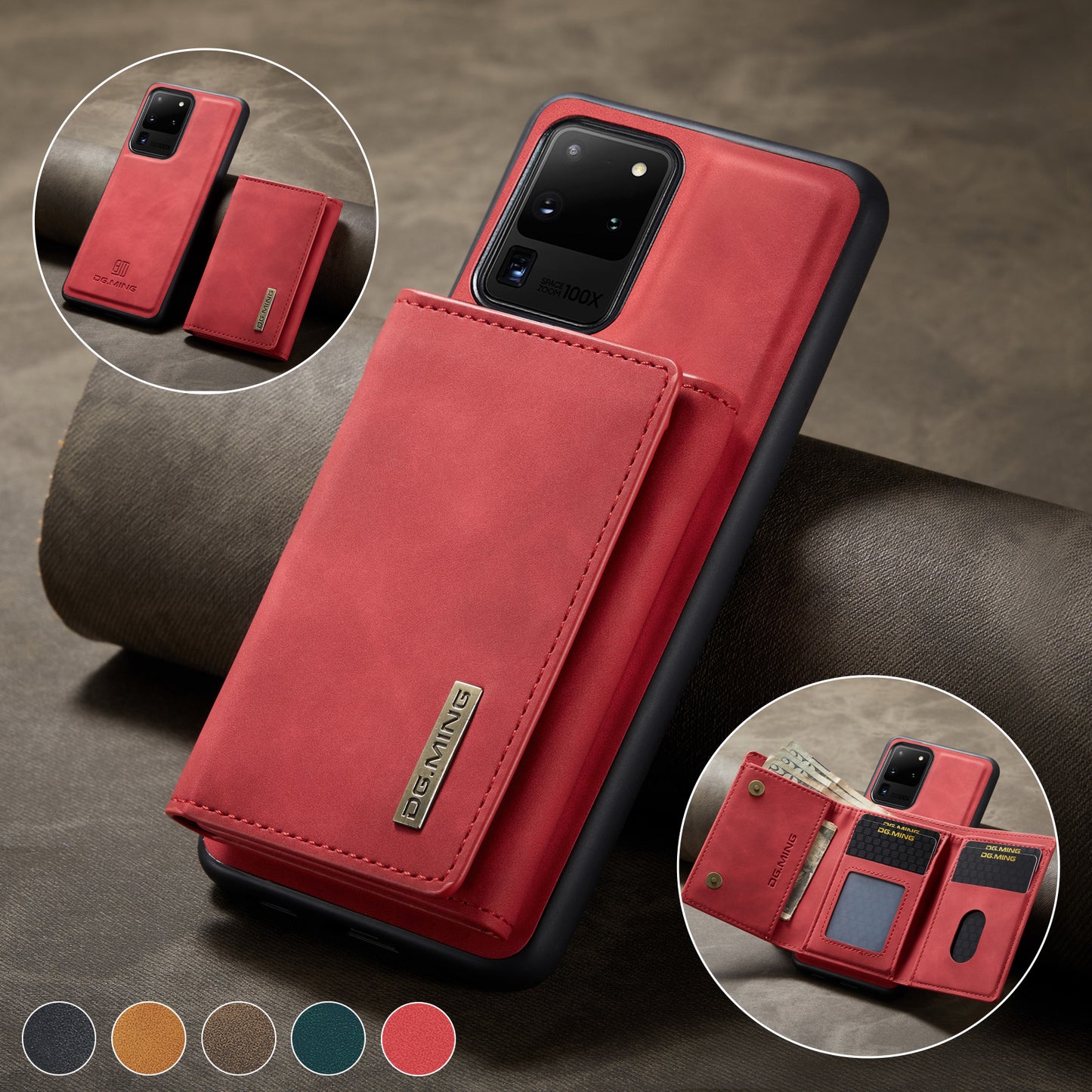 Retro Detachable Fold Wallet Galaxy S20 Ultra Case Magnetic Clip