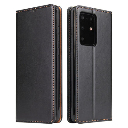 PU Leather Galaxy S20 Ultra Case Wallet Stand Texture Deluxe