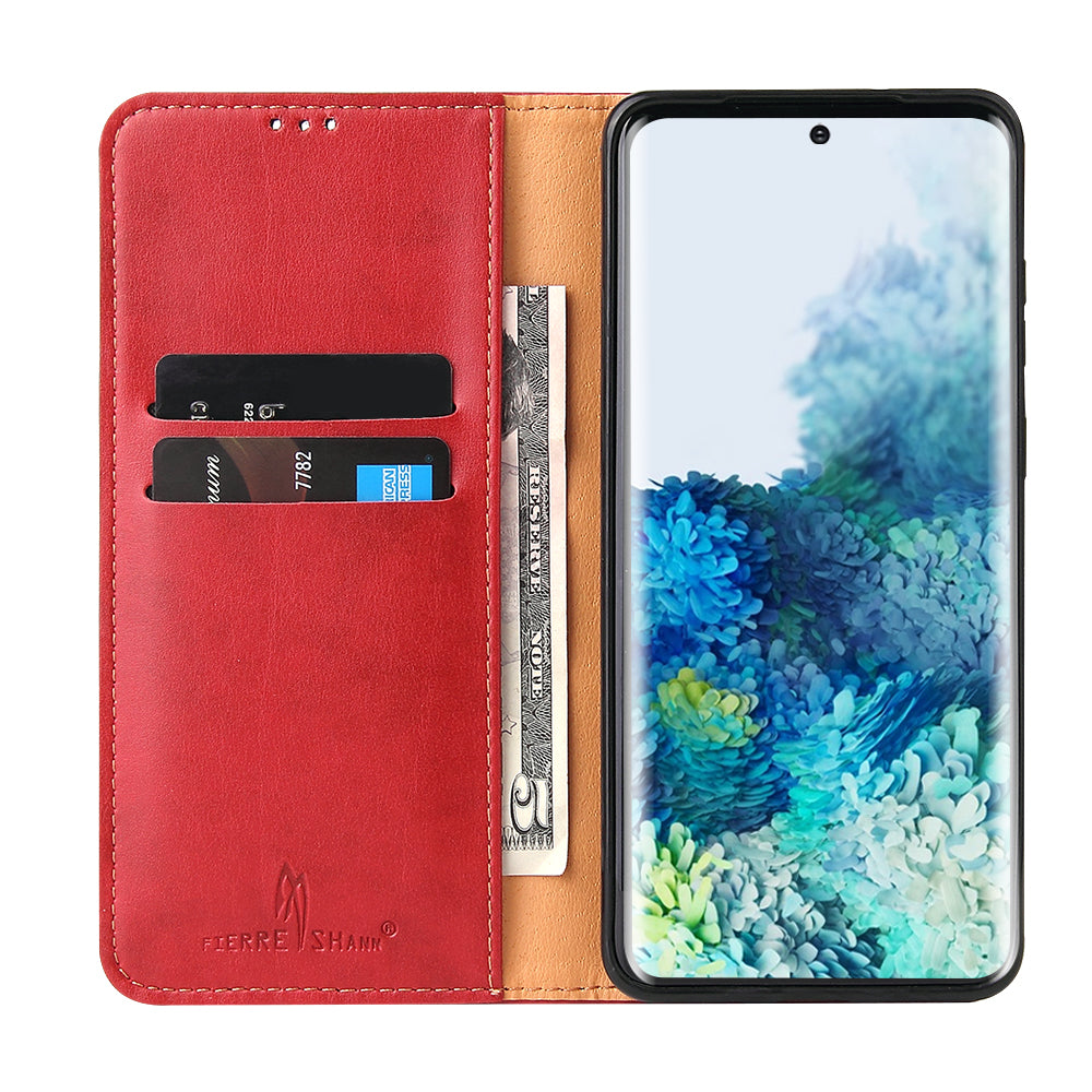 PU Leather Galaxy S20 Case Wallet Stand Texture Deluxe