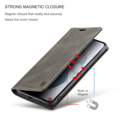 Luxury Retro Leather Galaxy S21+ Case Magnetic Buckle RFID