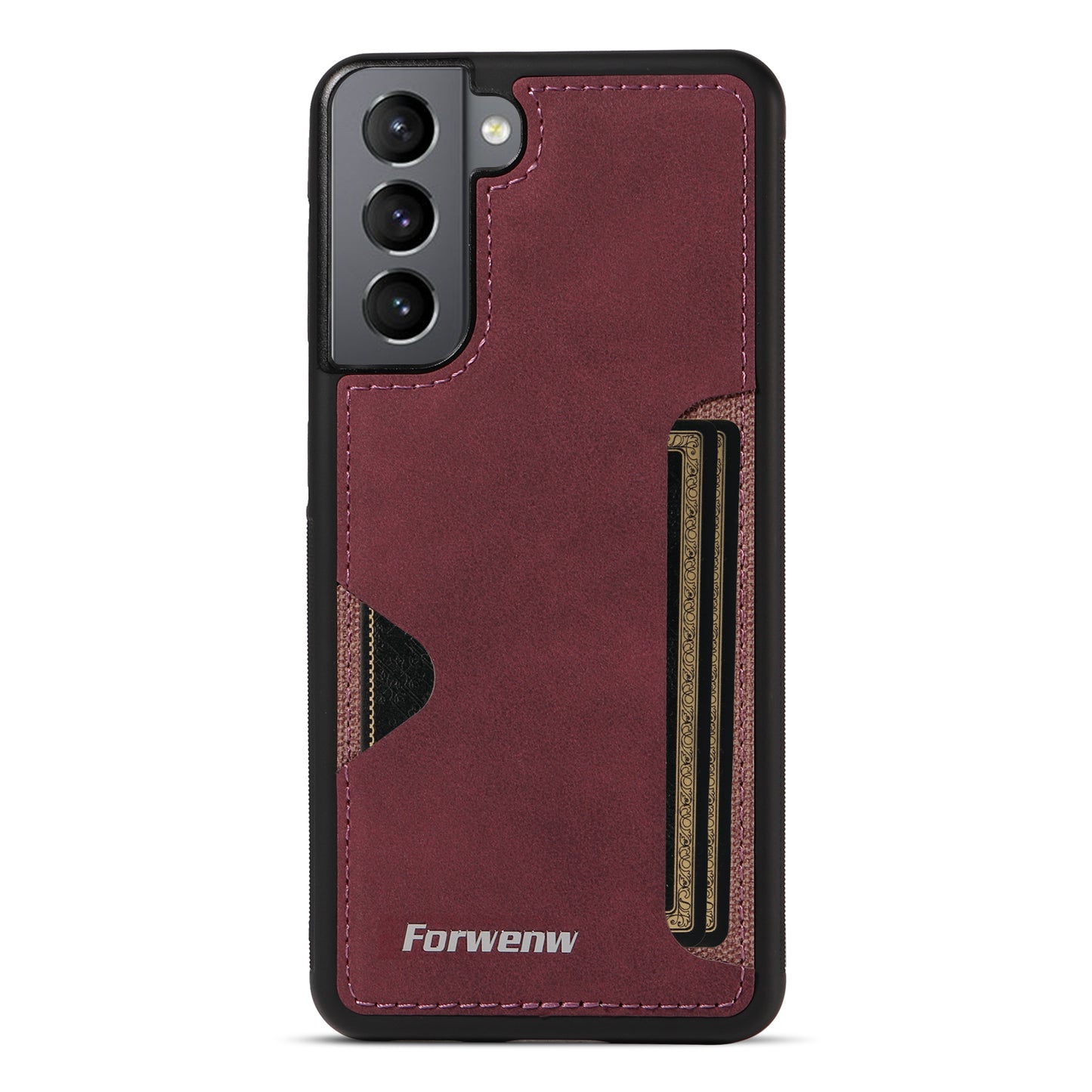 Insert Card Slot Leather Skin Galaxy S21 FE Case Back