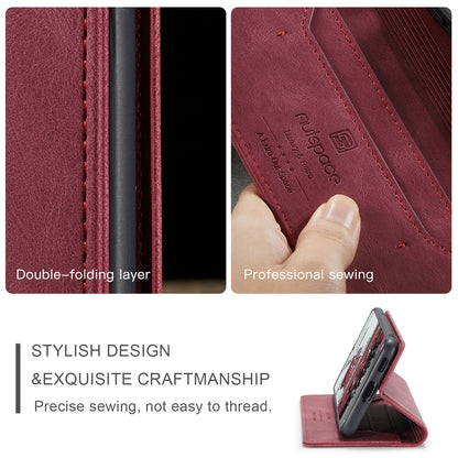 Luxury Retro Leather Galaxy S21 FE Case Magnetic Buckle RFID