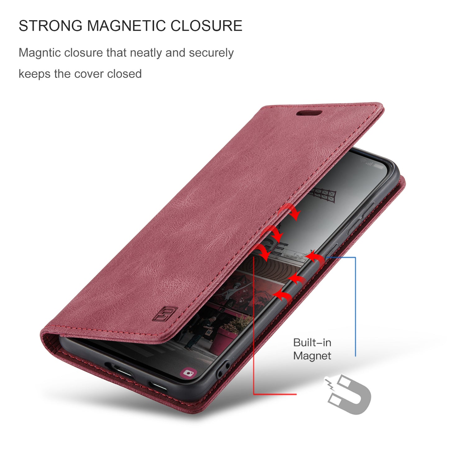 Luxury Retro Leather Galaxy S21 FE Case Magnetic Buckle RFID