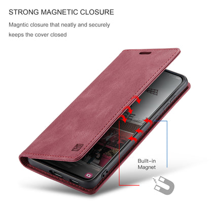 Luxury Retro Leather Galaxy S21 FE Case Magnetic Buckle RFID