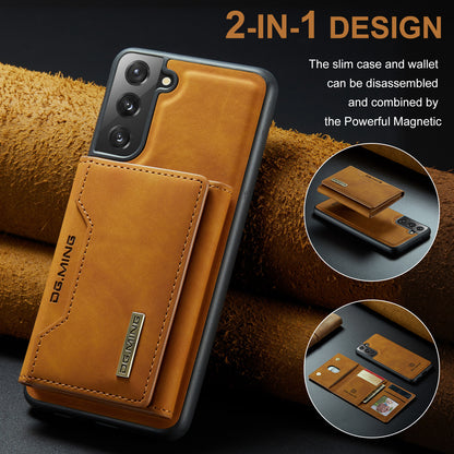 Retro Detachable Fold Card Holder Galaxy S21 FE Case Magnetic Clip