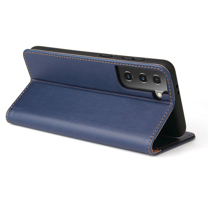 PU Leather Galaxy S21 FE Case Wallet Stand Texture Deluxe