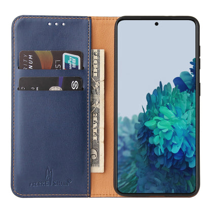 PU Leather Galaxy S21 FE Case Wallet Stand Texture Deluxe