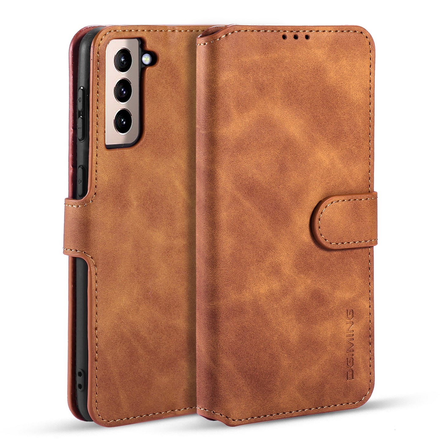 Retro Leather Edge Galaxy S21 Case with Hand Strap