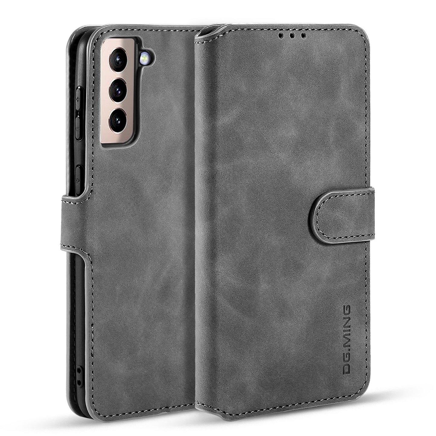 Retro Leather Edge Galaxy S21 Case with Hand Strap