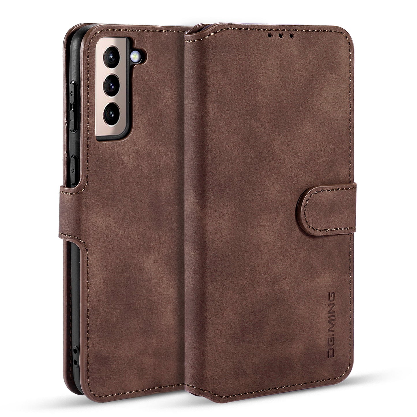 Retro Leather Edge Galaxy S21 Case with Hand Strap