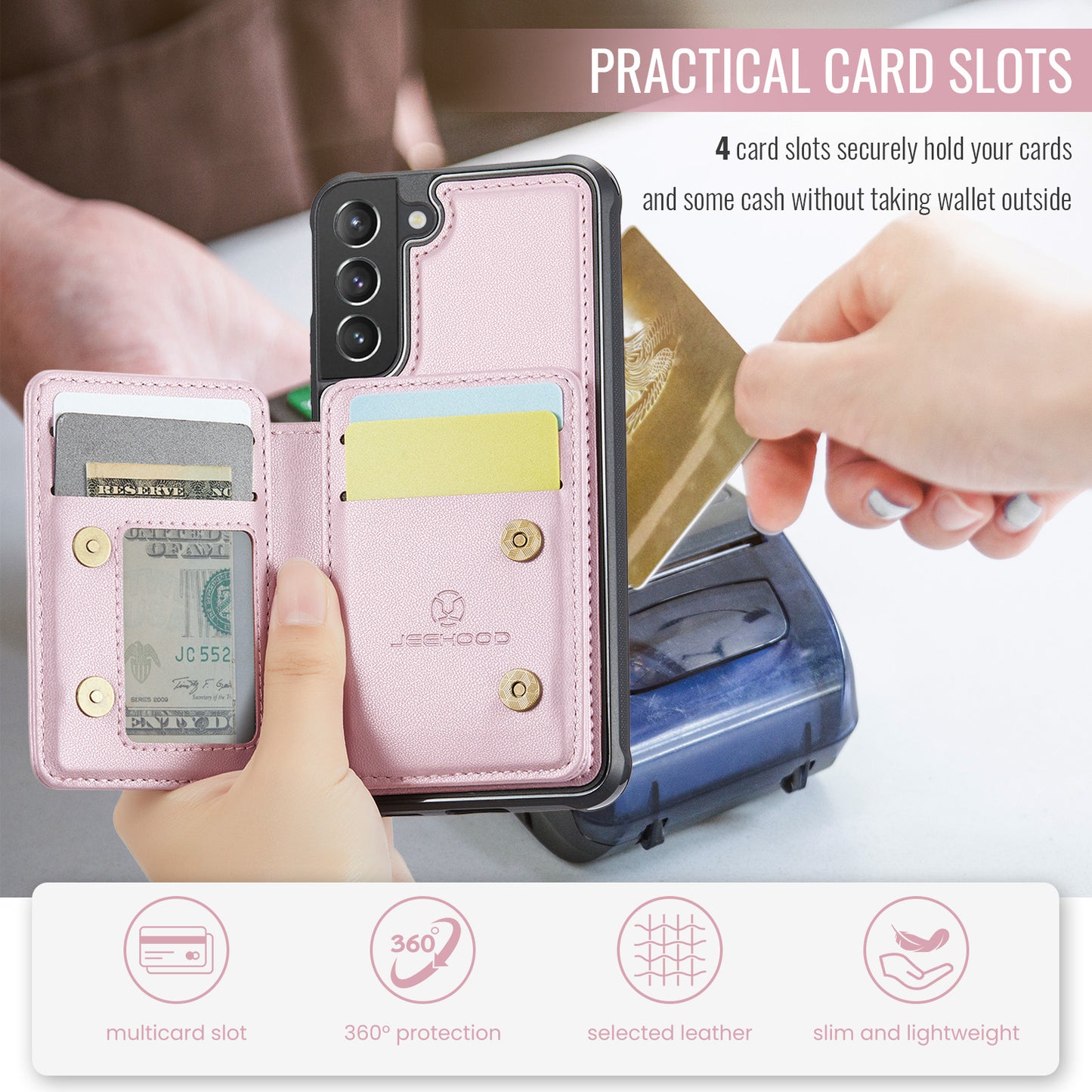 Magnetic Card Holder Galaxy S21 Case Detachable RFID Blocking