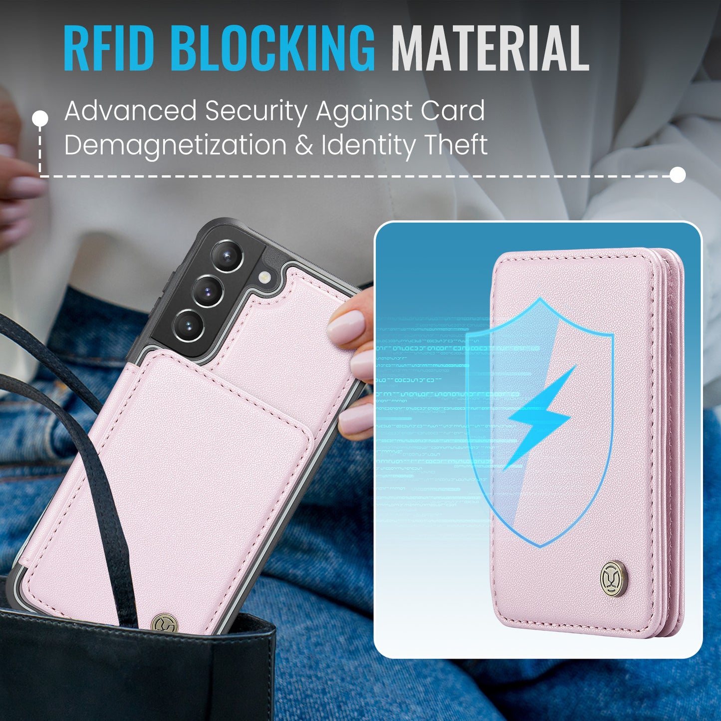 Magnetic Card Holder Galaxy S21 Case Detachable RFID Blocking