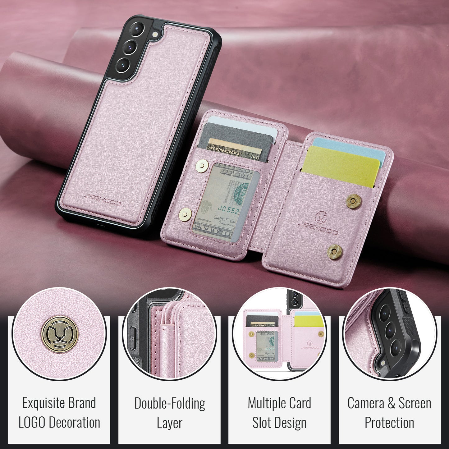 Magnetic Card Holder Galaxy S21 Case Detachable RFID Blocking