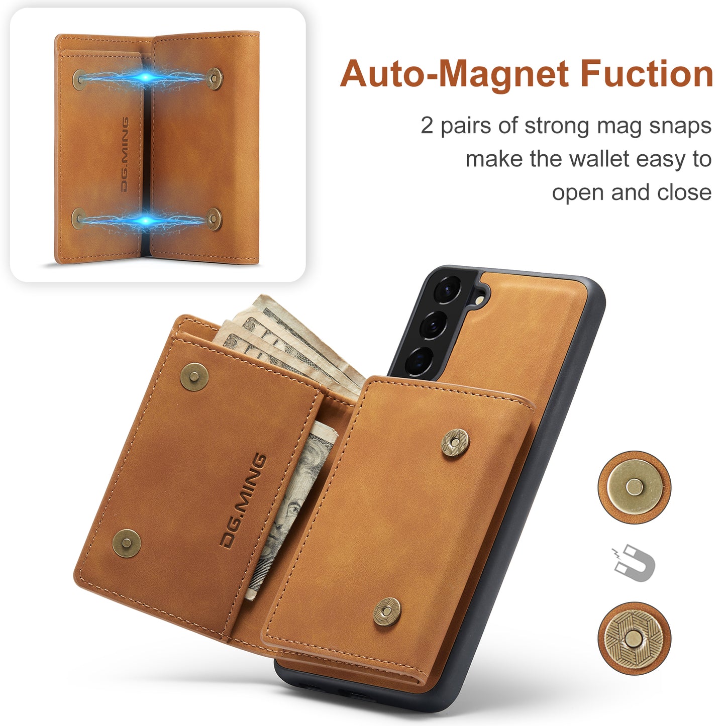 Retro Detachable Fold Wallet Galaxy S21 Case Magnetic Clip