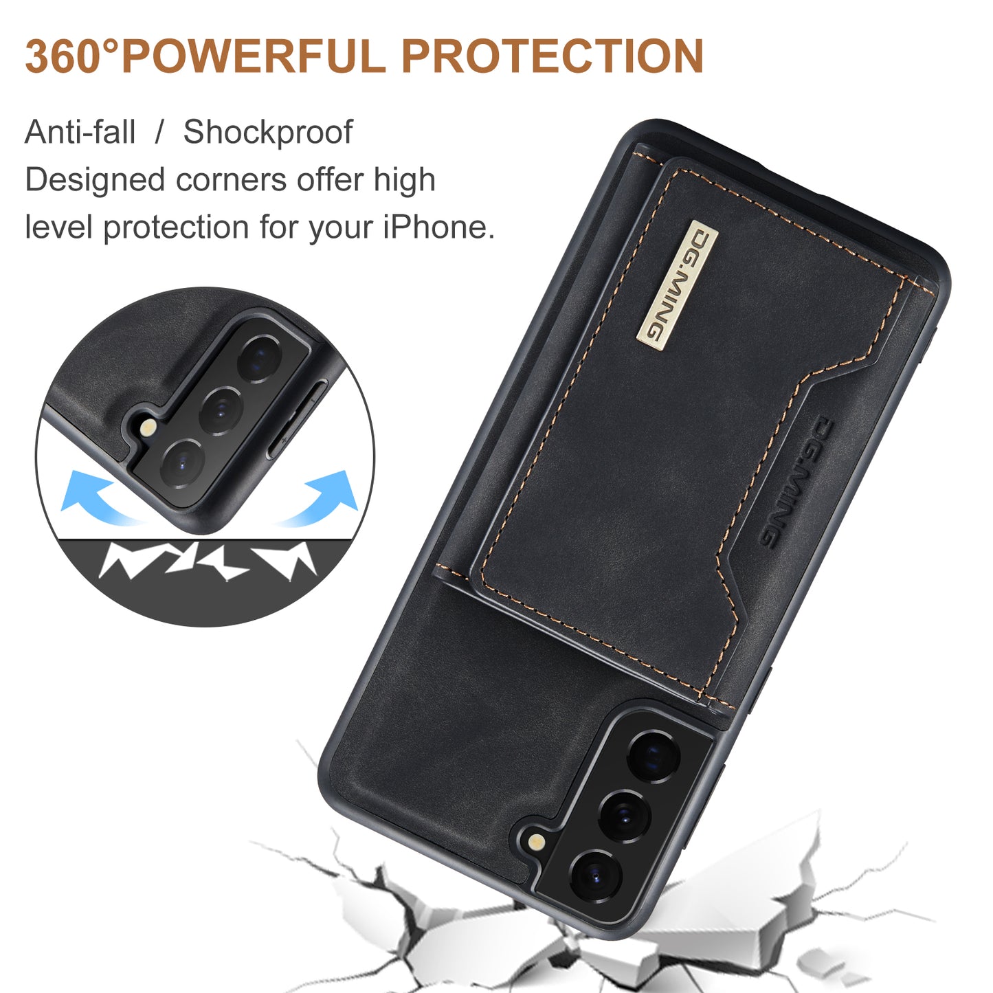 Retro Detachable Fold Card Holder Galaxy S21 Case Magnetic Clip