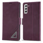 Silver Blocking Short Buckle Galaxy S21 Case Leather Retro