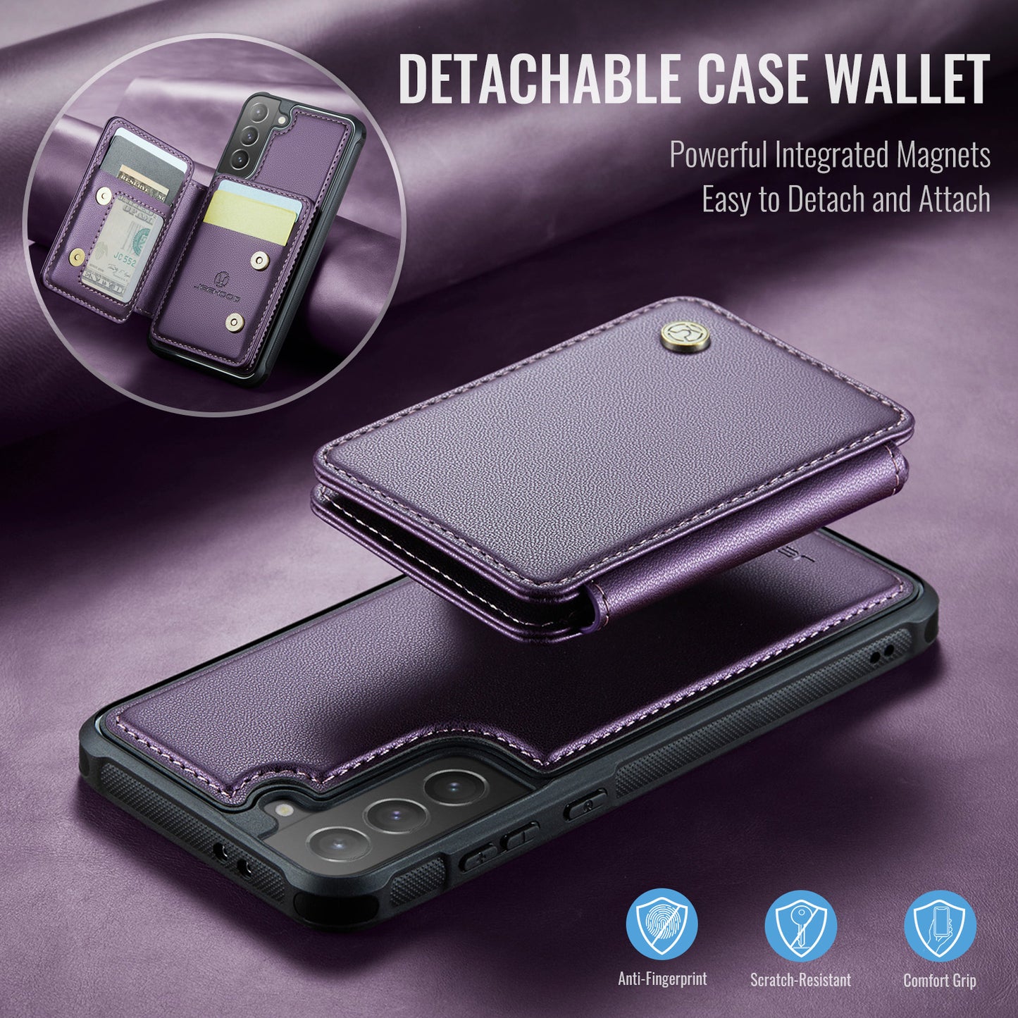 Magnetic Card Holder Galaxy S21+ Case Detachable RFID Blocking