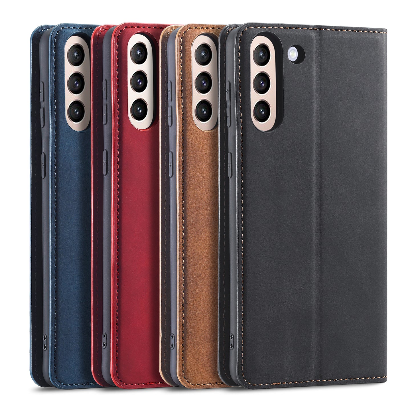 Illusion Slim Retro Leather Galaxy S21+ Case Magnetic