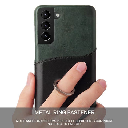 Knight Crow Genuine Leather Galaxy S21 Case Ring Holder