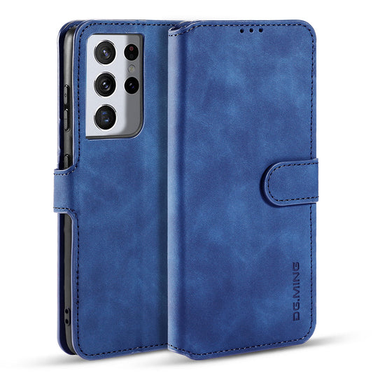 Retro Leather Edge Galaxy S21 Ultra Case with Hand Strap