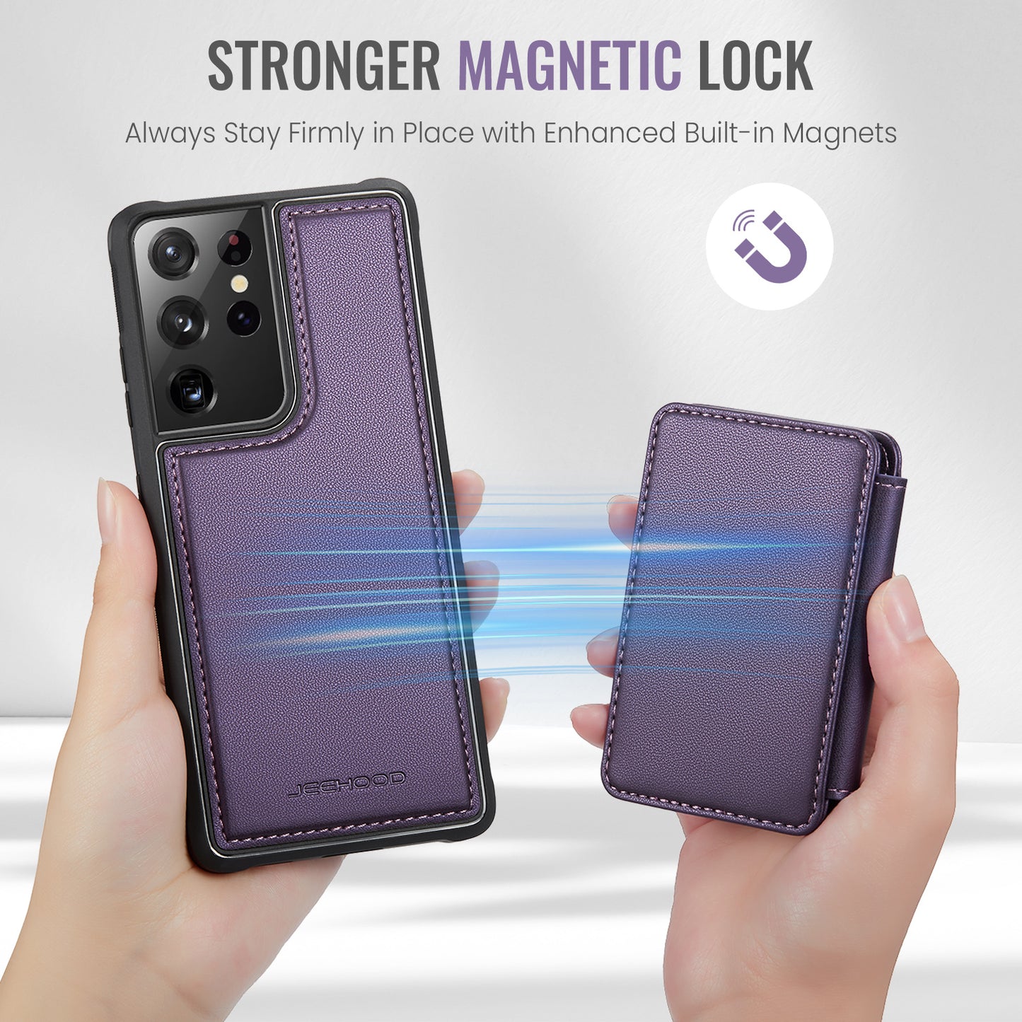 Magnetic Card Holder Galaxy S22 Ultra Case Detachable RFID Blocking