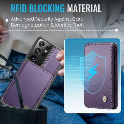 Magnetic Card Holder Galaxy S22 Ultra Case Detachable RFID Blocking