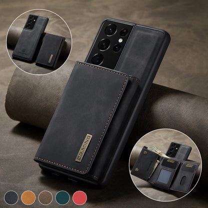 Retro Detachable Fold Wallet Galaxy S21 Ultra Case Magnetic Clip