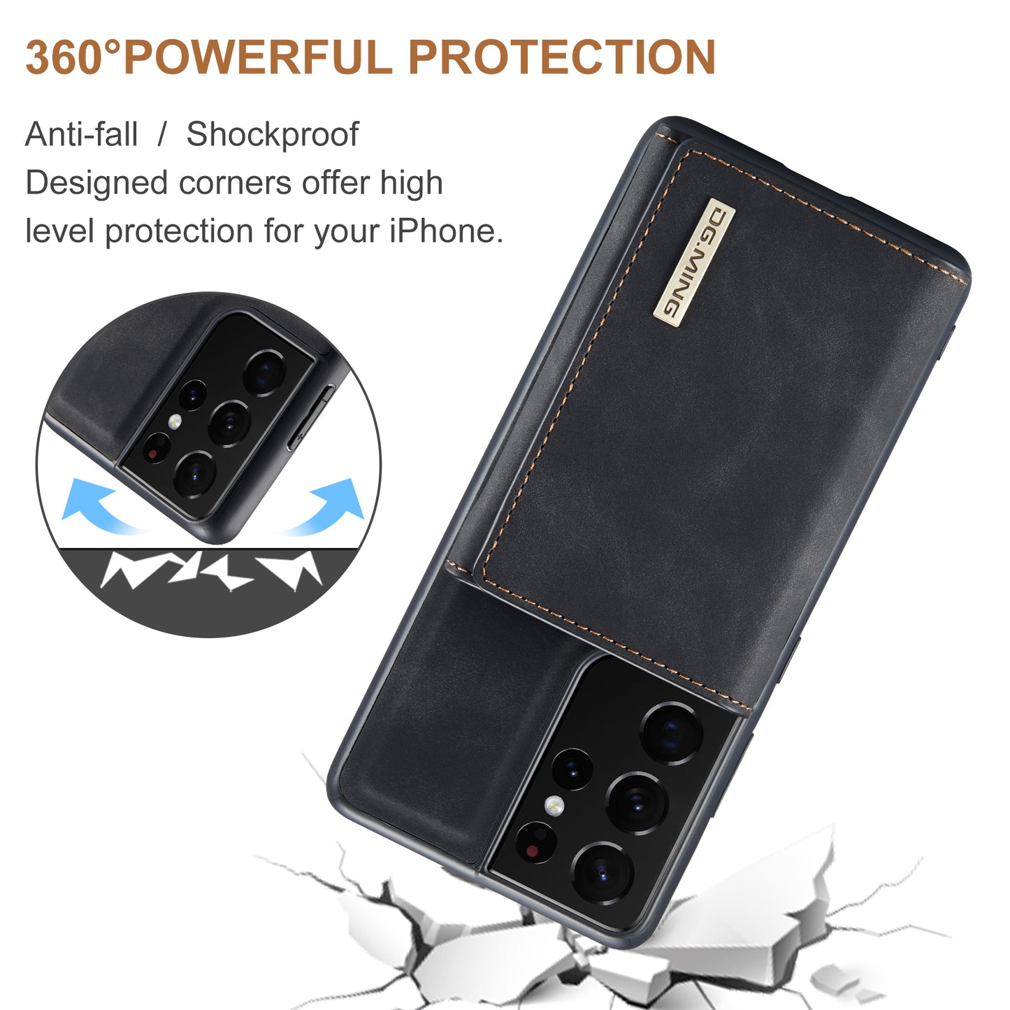 Retro Detachable Fold Wallet Galaxy S21 Ultra Case Magnetic Clip