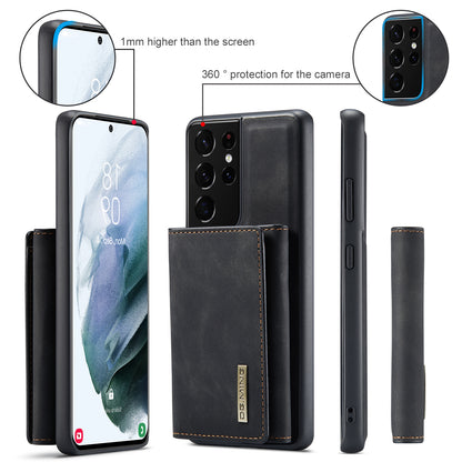 Retro Detachable Fold Wallet Galaxy S21 Ultra Case Magnetic Clip