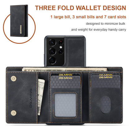 Retro Detachable Fold Wallet Galaxy S21 Ultra Case Magnetic Clip