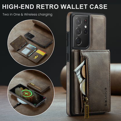 Wallet Detachable Tri-fold Galaxy S21 Ultra Case Muilti Card Slots