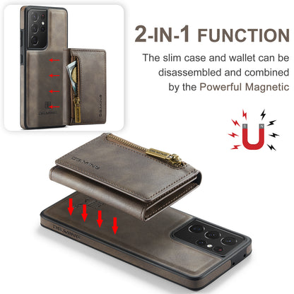 Wallet Detachable Tri-fold Galaxy S21 Ultra Case Muilti Card Slots