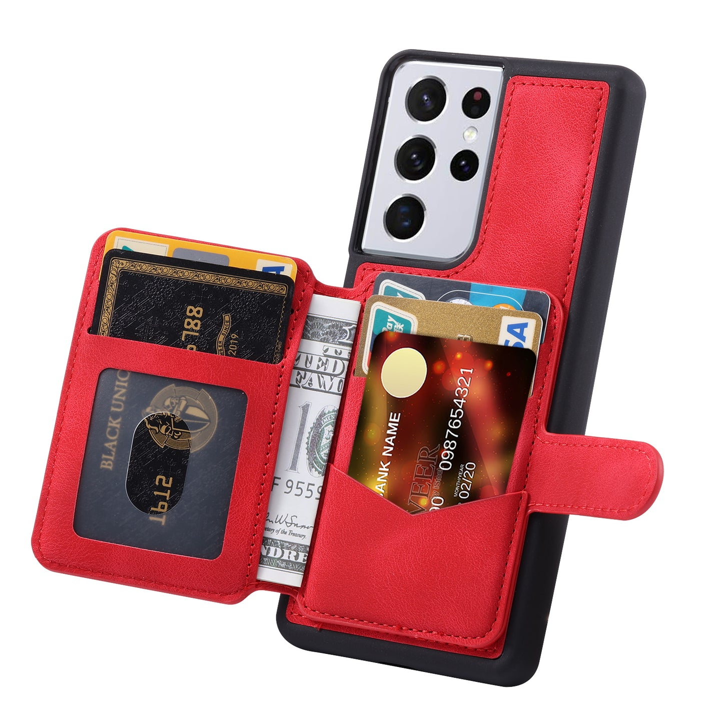 Fantasy Card Slots Buckle Galaxy S21 Ultra Case Leather Anti-theft