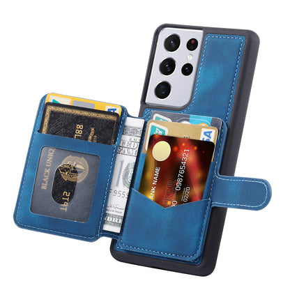 Fantasy Card Slots Buckle Galaxy S21 Ultra Case Leather Anti-theft