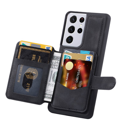 Fantasy Card Slots Buckle Galaxy S21 Ultra Case Leather Anti-theft