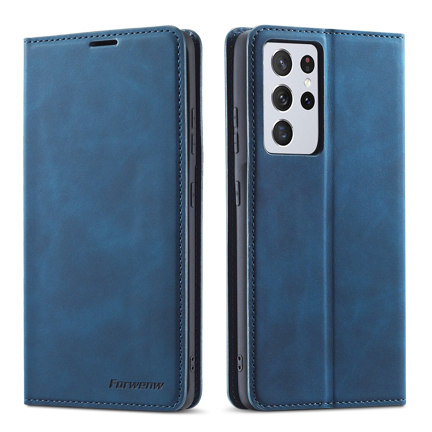 Illusion Slim Retro Leather Galaxy S21 Ultra Case Magnetic