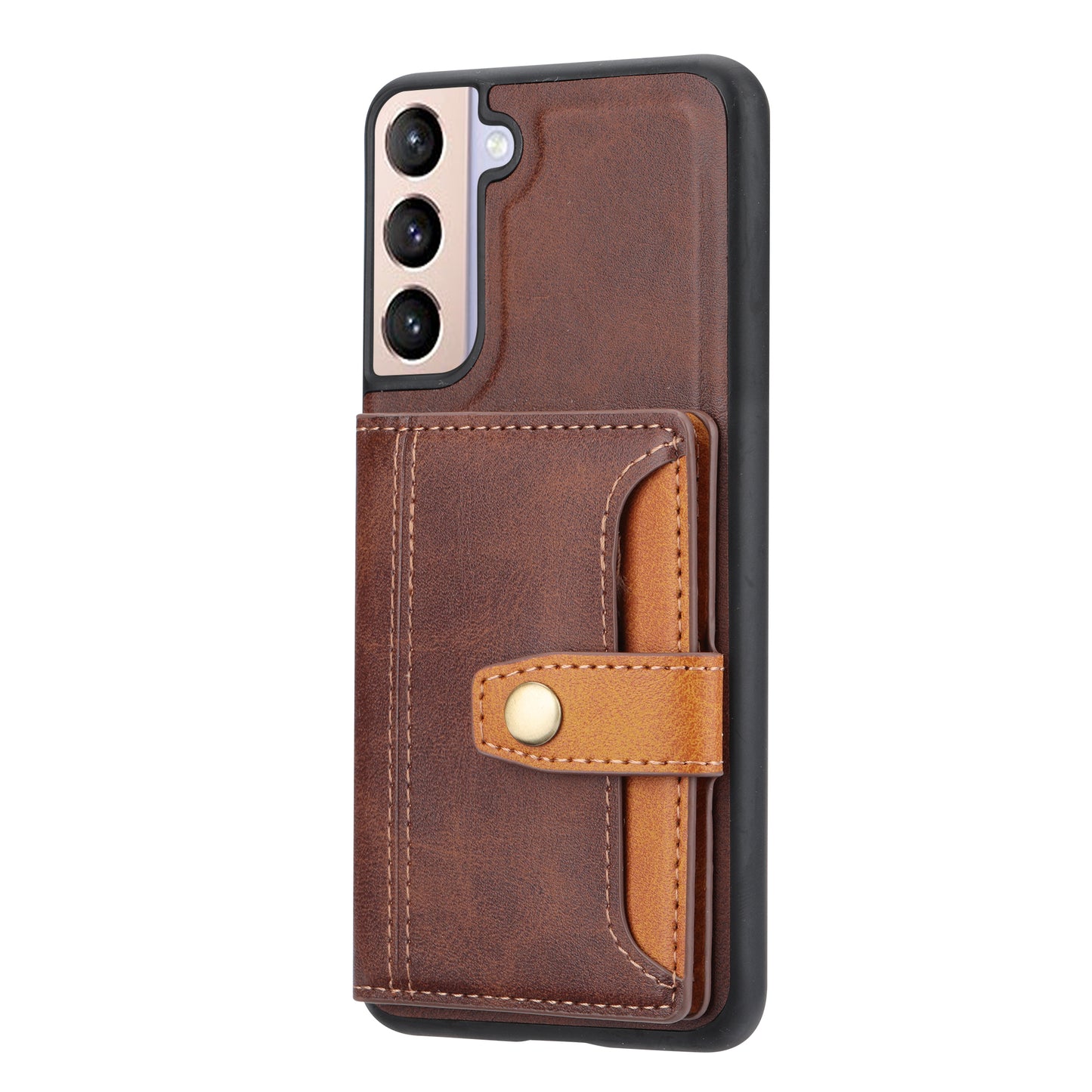 Buckle Retro Leather Galaxy S21 FE Case Stand Multi-card Slots