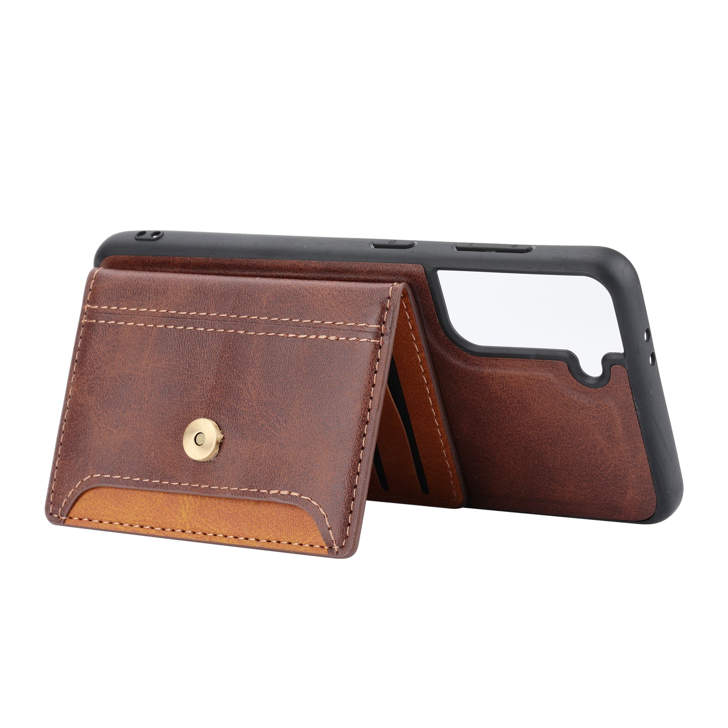 Buckle Retro Leather Galaxy S21 FE Case Stand Multi-card Slots