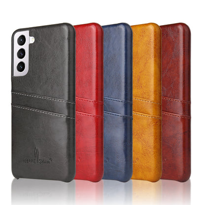 Oil Waxed Leather Card Holder Galaxy S21 Case Back