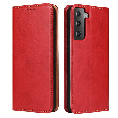 PU Leather Galaxy S21 Case Wallet Stand Texture Deluxe