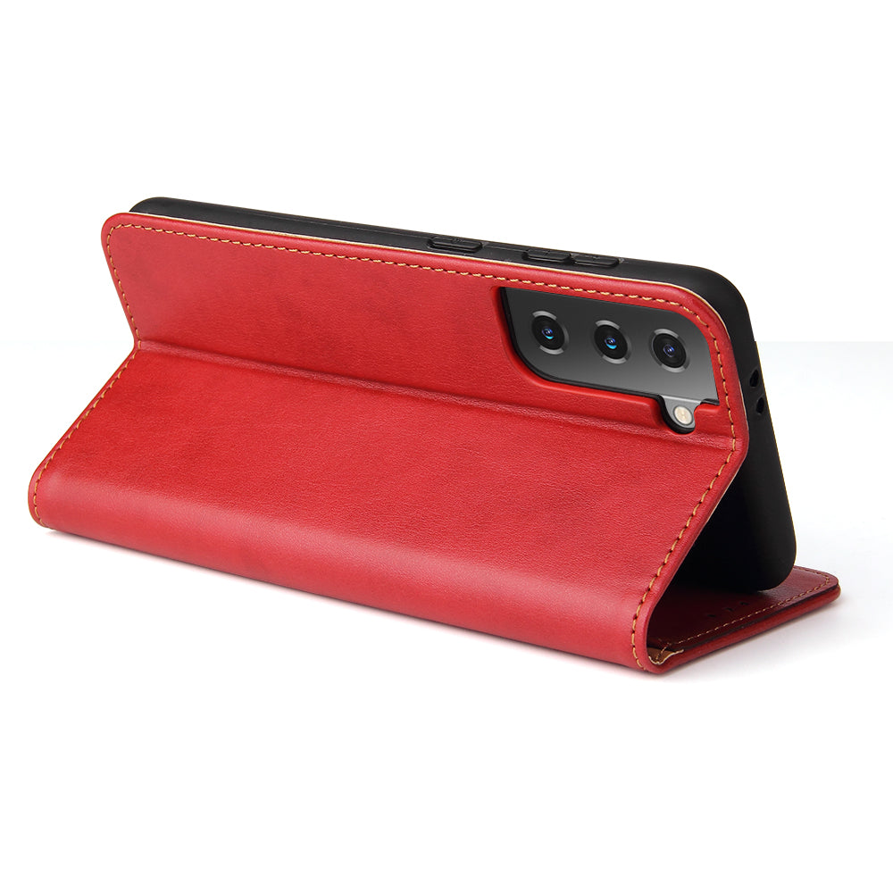 PU Leather Galaxy S21 Case Wallet Stand Texture Deluxe