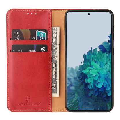 PU Leather Galaxy S21 Case Wallet Stand Texture Deluxe